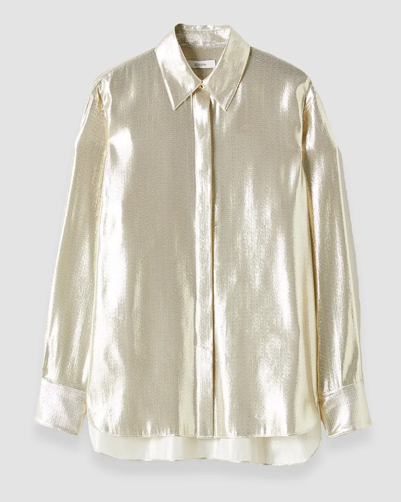 Joseph Capri Lamé Silk Blouse - 46 