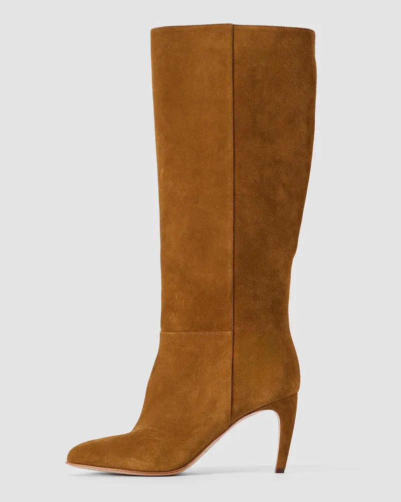 Joseph Jolie Suede Knee High Heeled Boots Brown