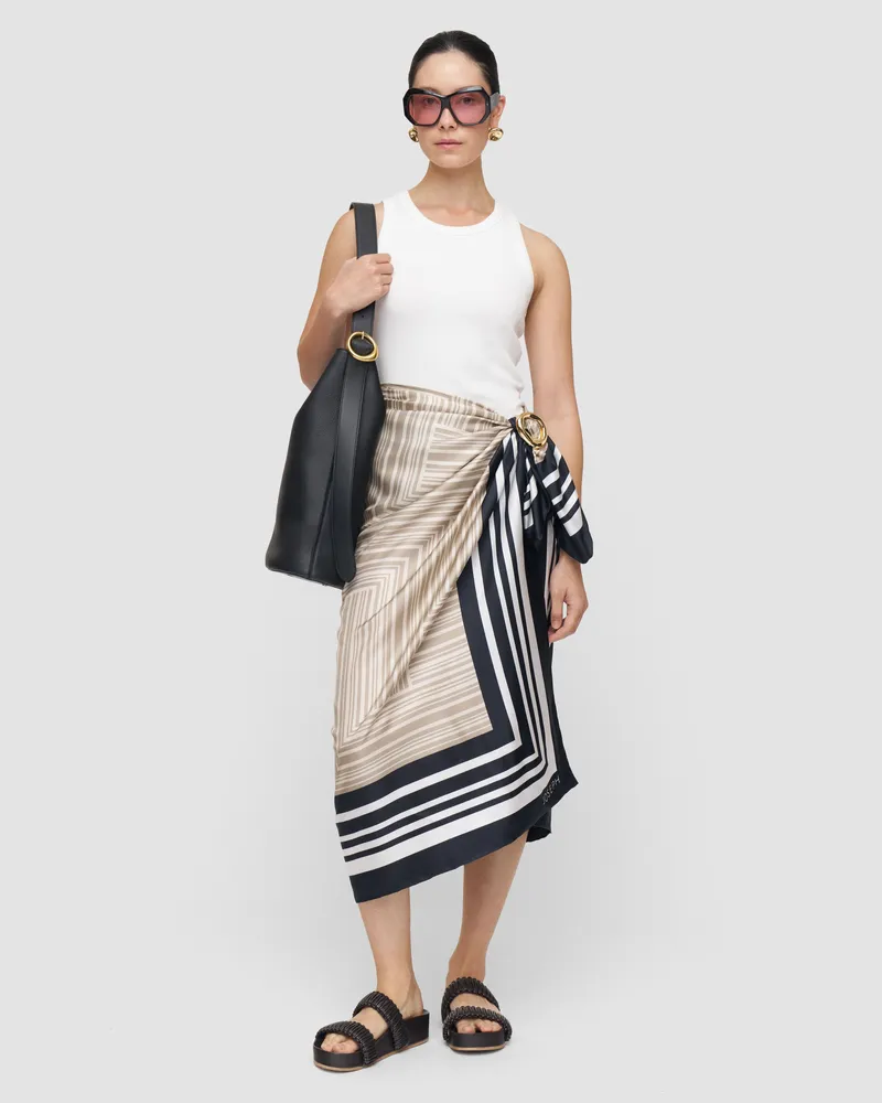 Joseph Nixie Large Silk Scarf Beige