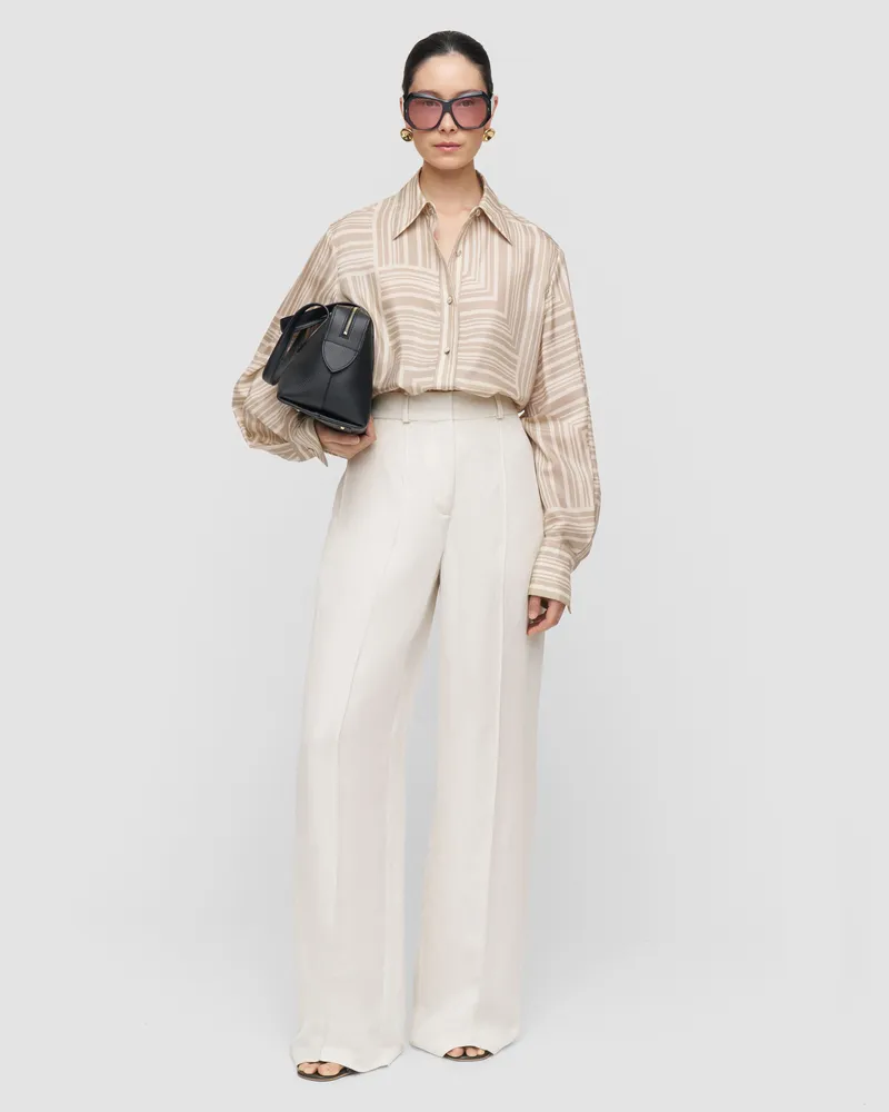 Joseph Atlan Printed Silk Blouse - 46 