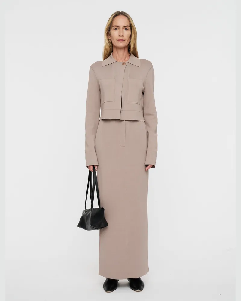 Joseph Milano Knit Stretch Skirt Grey