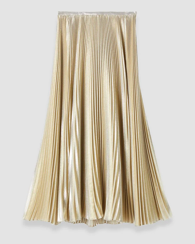 Joseph Essai Lamé Silk Skirt Gold