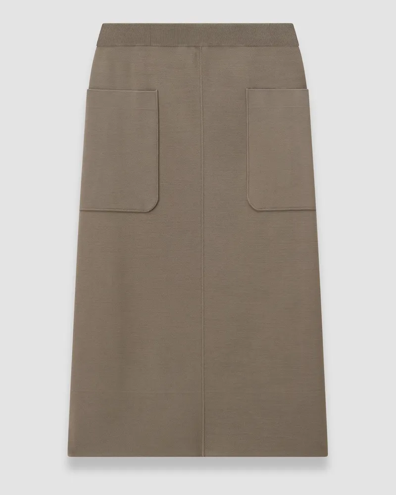 Joseph Milano Knit Stretch Skirt Brown