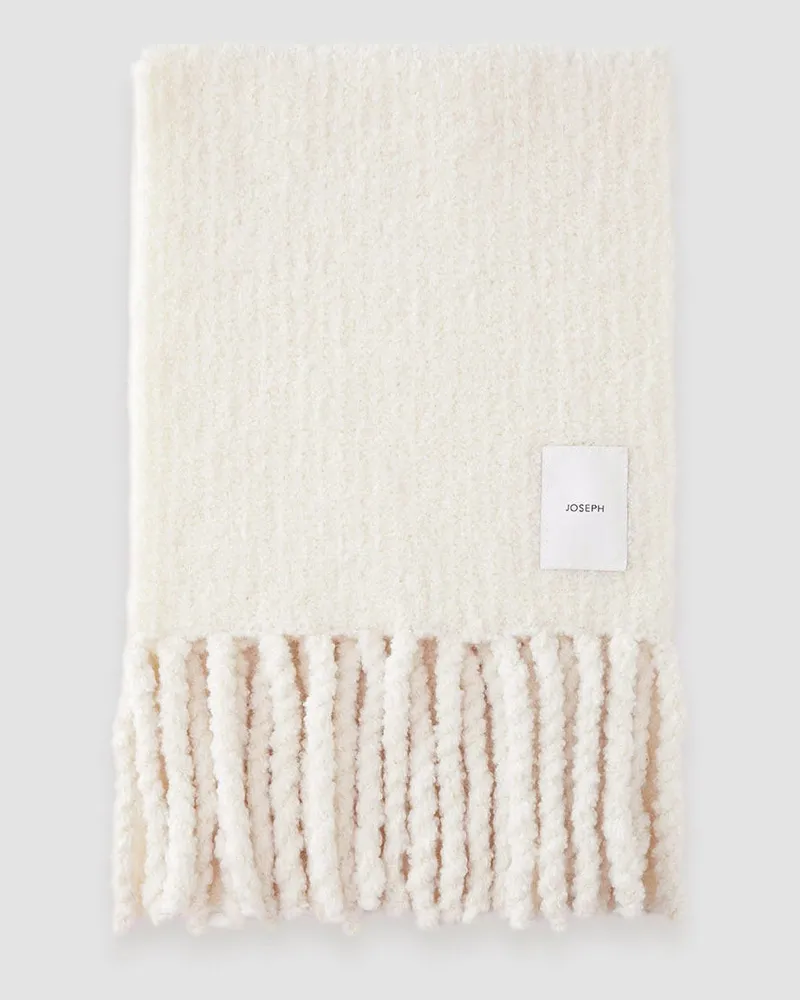 Joseph Bouclé Knit Scarf White