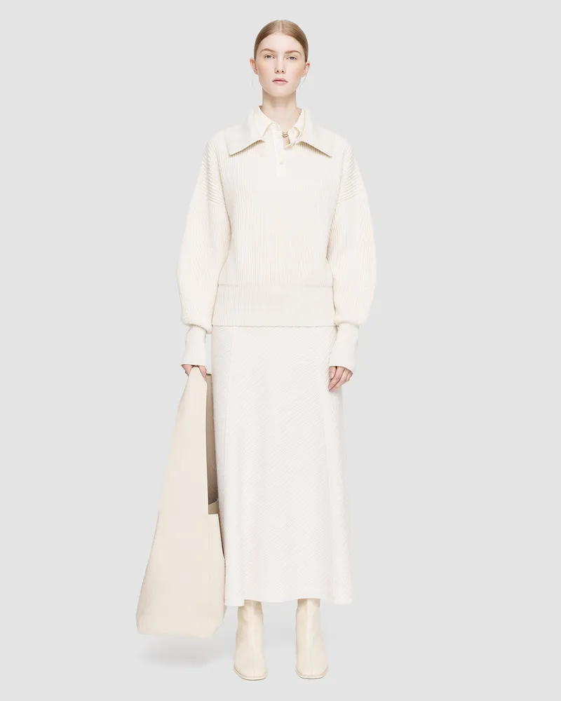 Joseph Light Cardigan Stitch Open Neck Jumper - L 