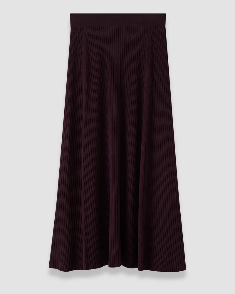 Joseph Hallie Merino Wool Rib Skirt - Regular Purple