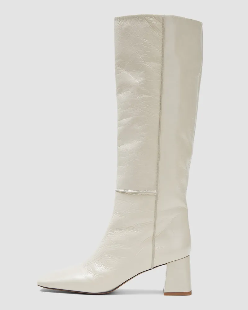 Joseph Heeled Knee High Patent Leather Boots Beige