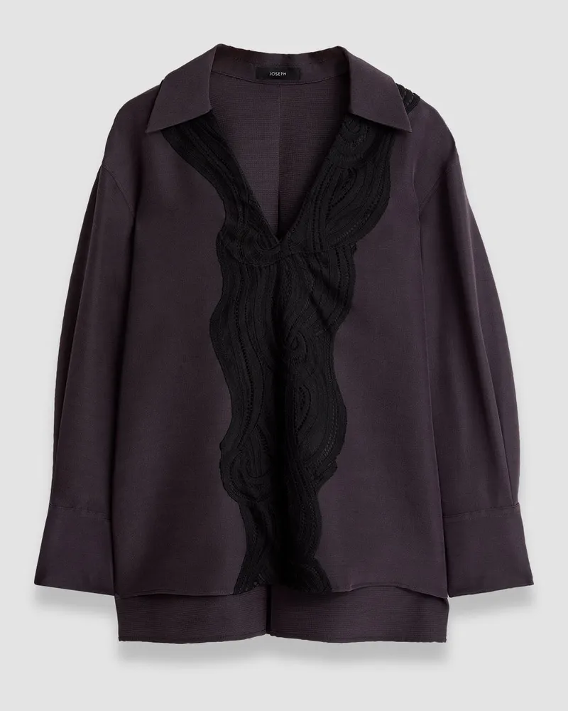 Joseph Madrid Evening Silk Blend Lace Blouse - 42 