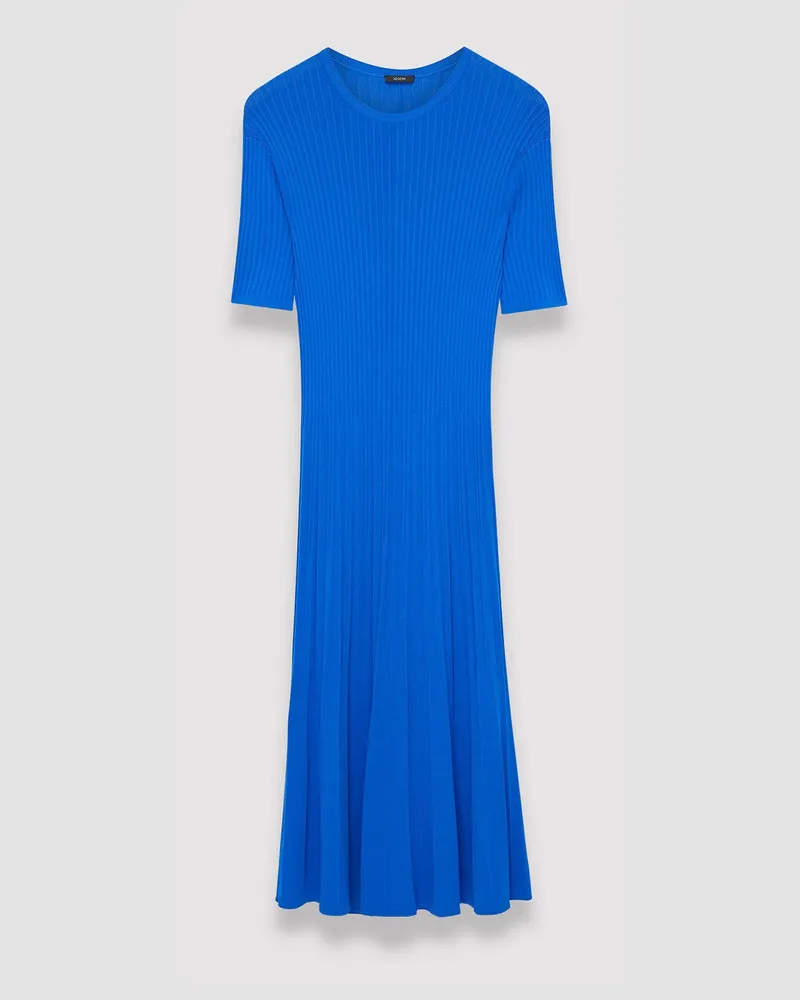 Joseph Viscose Rib Knit Short Sleeve Dress - Regular Blue