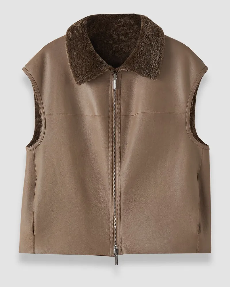 Joseph Nico Reversible Textured Shearling Gilet - 44 