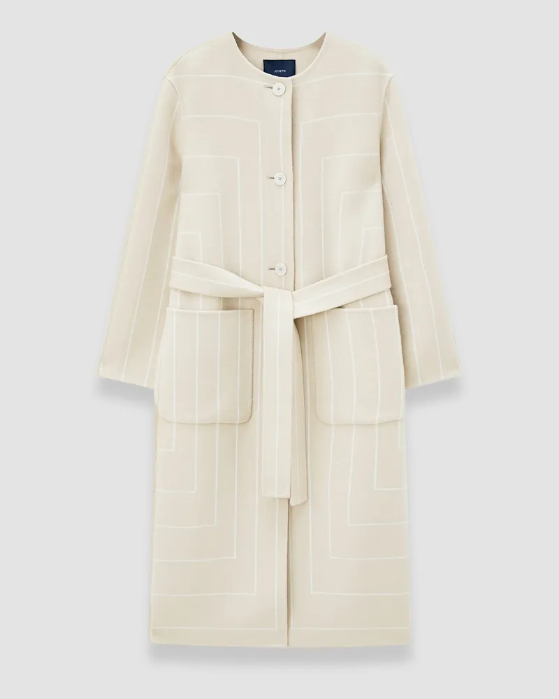 Joseph Scheffer Geometric Double Face Wool Coat - 42 