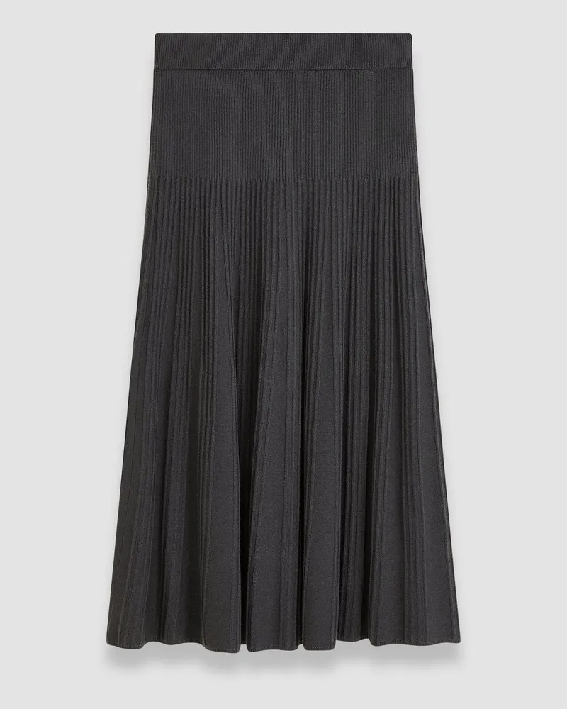 Joseph Merino Rib Skirt - Regular Grey