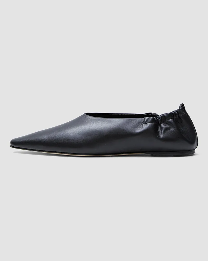 Joseph Leather Pointy Ballerina Shoes Black