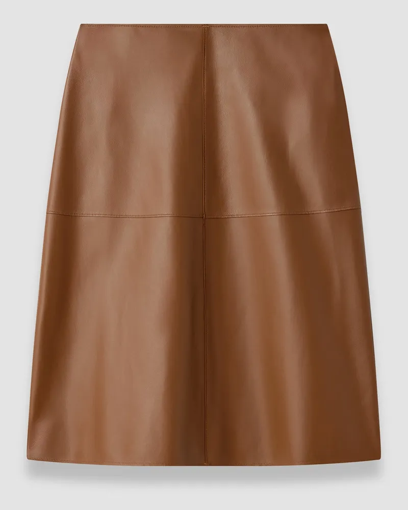 Joseph Niven Soft Nappa Leather Skirt Brown