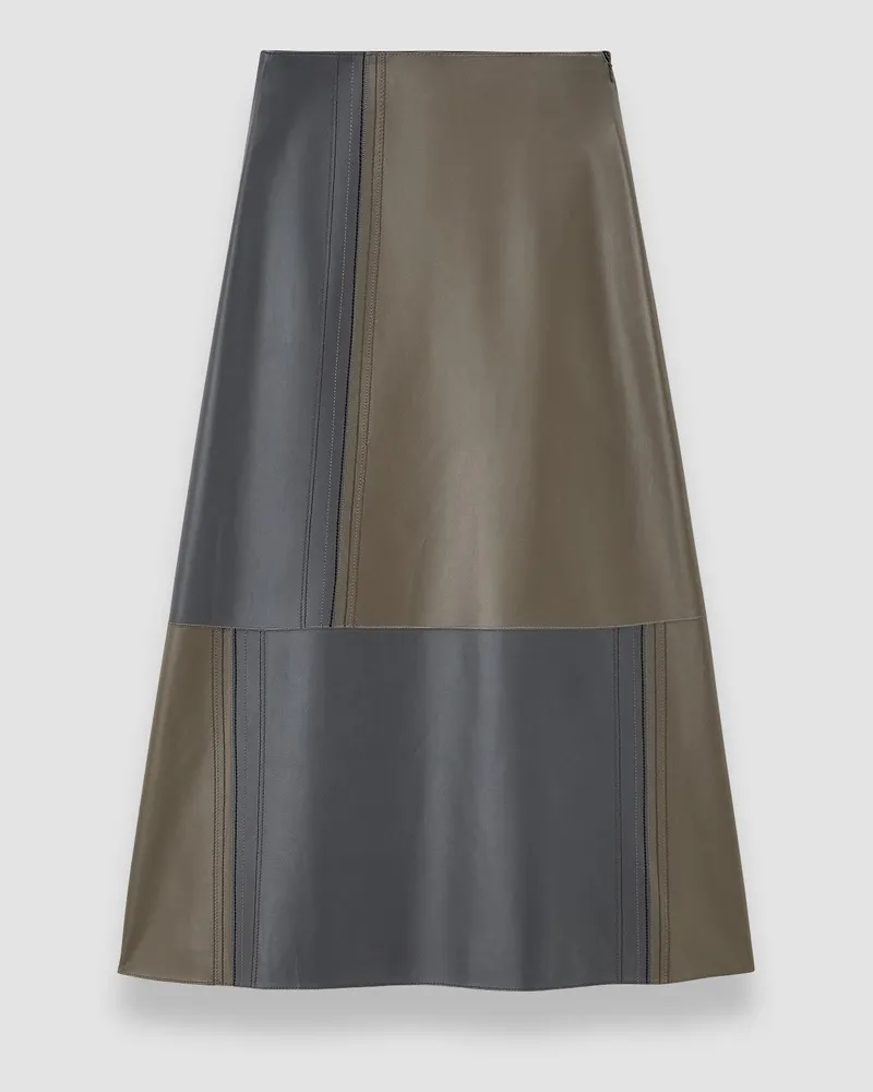 Joseph Cezanne Overlay Nappa Leather Skirt Grey