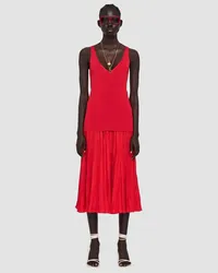 Joseph Satiny Rib Knitted Tank Top Crimson