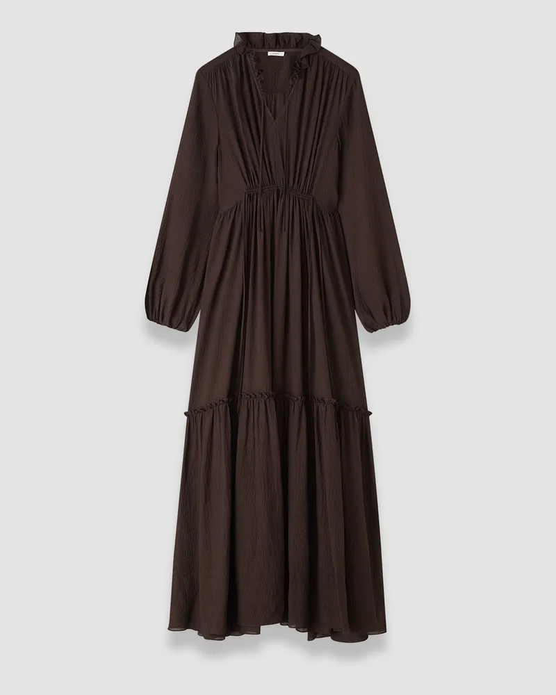 Joseph Lotus Textured Silk Dress - Shorter Brown
