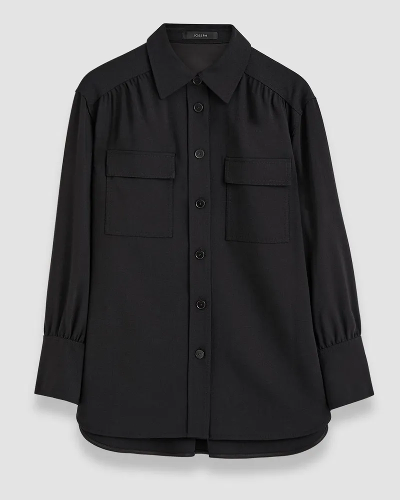 Joseph Perle Fluid Twill Wool Shirt - 44 