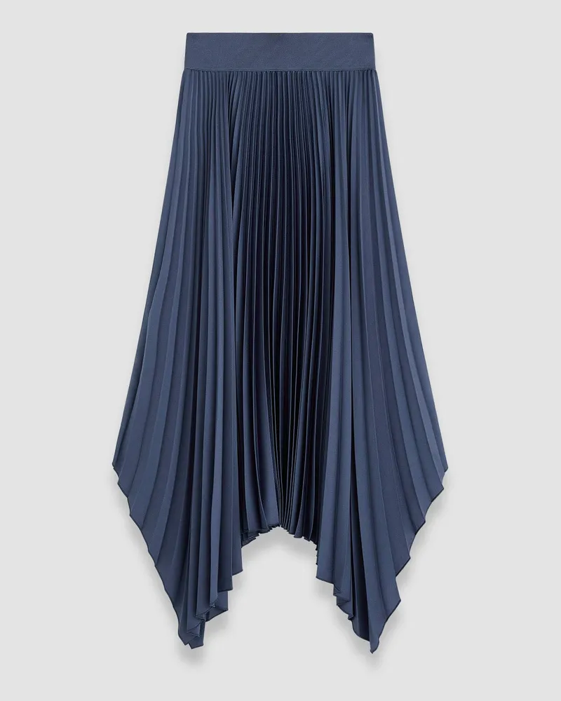 Joseph Ade Knit Weave Plissé Skirt - Shorter Blue