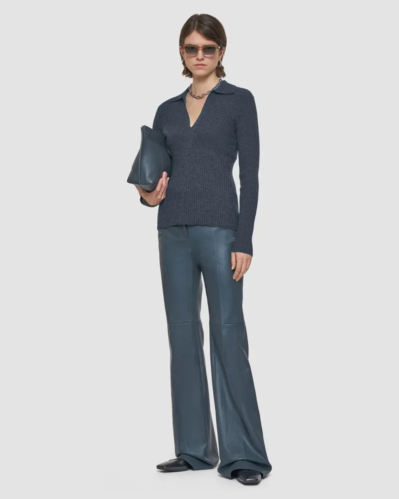 Joseph Merino Rib Knit Polo Top - XXS 