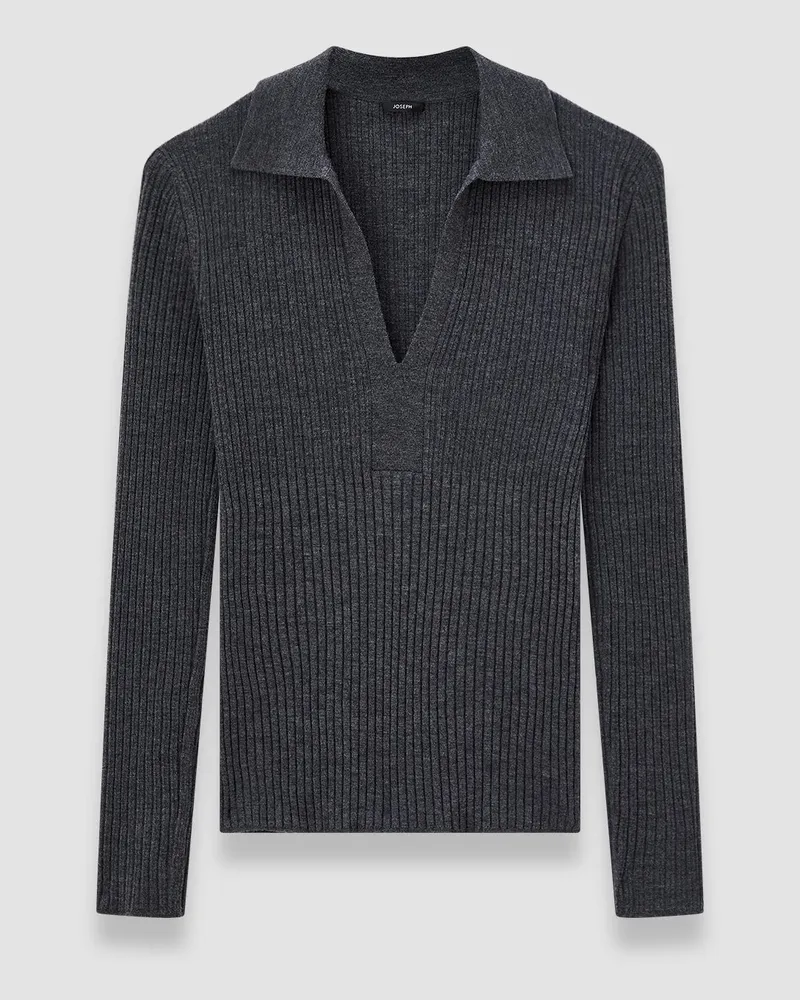 Joseph Merino Rib Knit Polo Top - XXS 