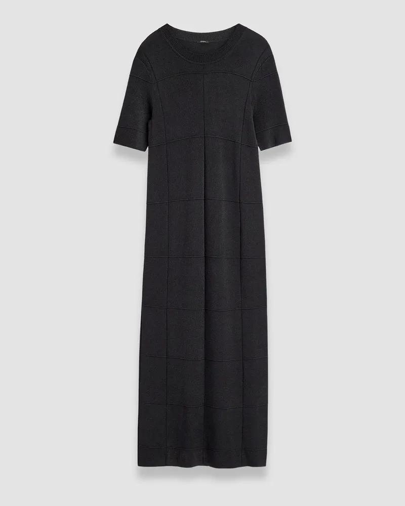 Joseph Grid Viscose Knitted Dress Black