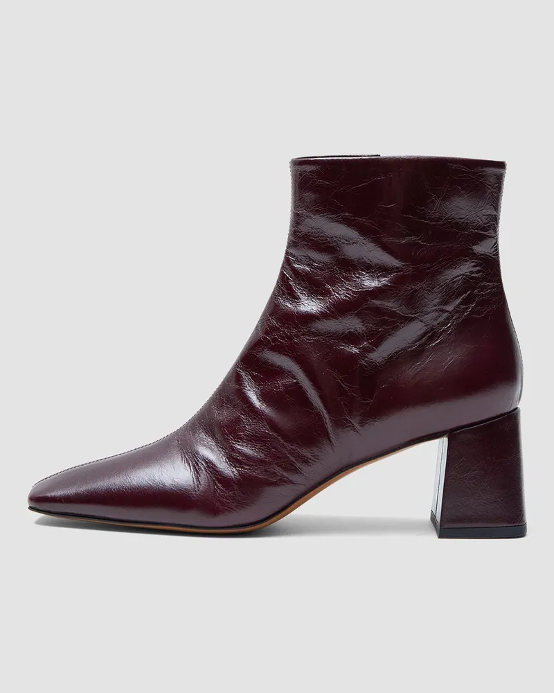 Joseph Heeled Patent Leather Ankle Boots Red