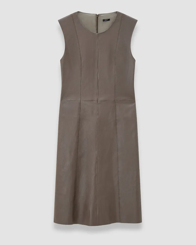 Joseph Heidi Leather Stretch Dress Brown