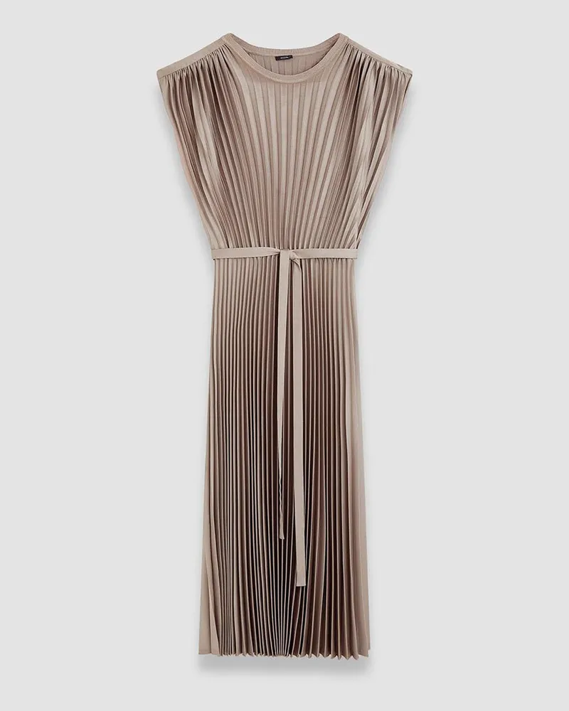 Joseph Volta Knit Weave Plissé Dress Grey