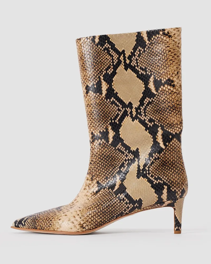 Joseph Tiana Snake Leather Short Boots Brown