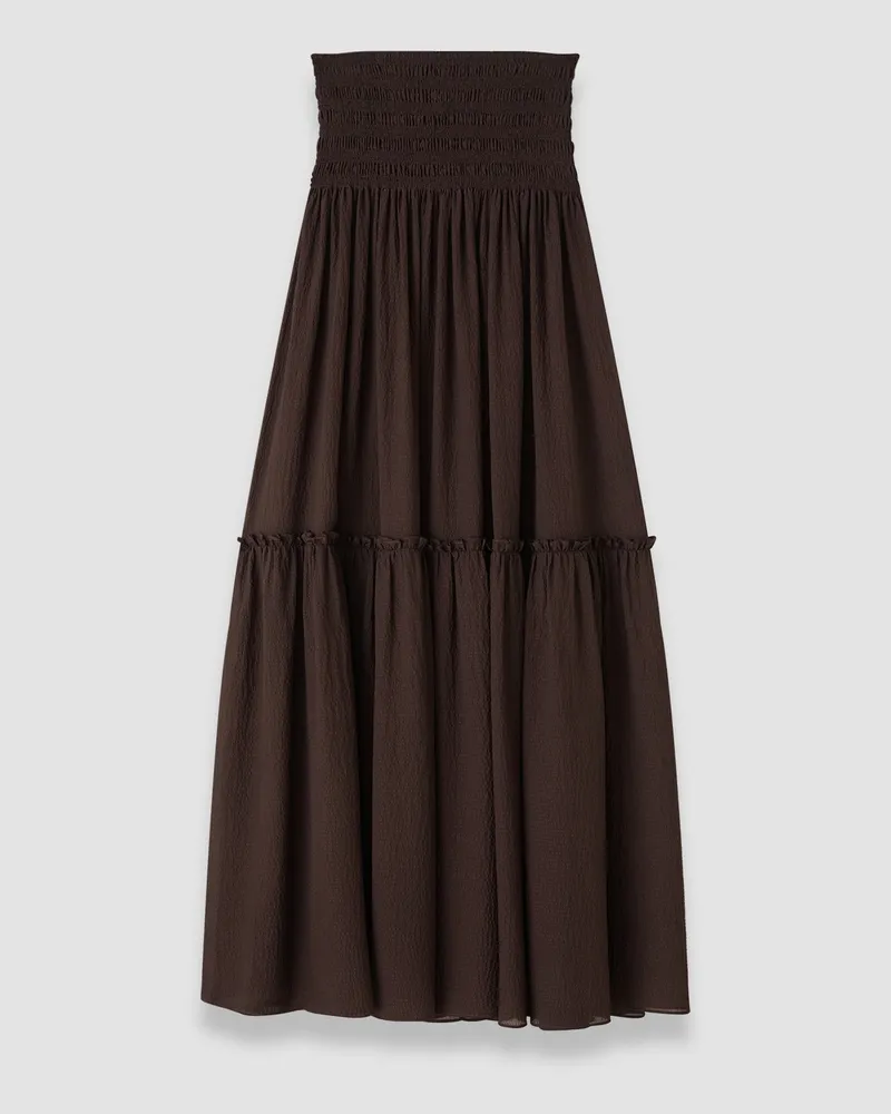 Joseph Folia Textured Silk Skirt - Shorter Brown