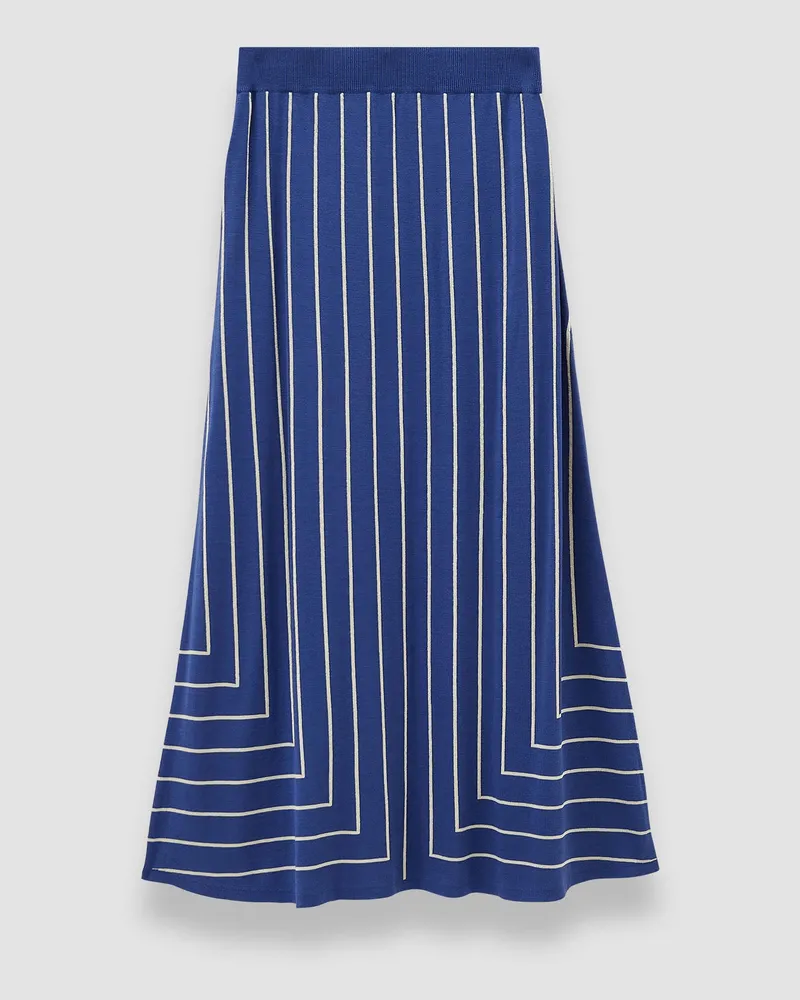 Joseph Geometric Jacquard Silk Blend Skirt Blue