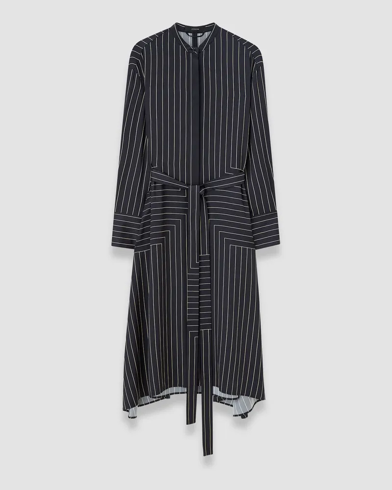 Joseph Orlana Geometric Print Silk Dress Black