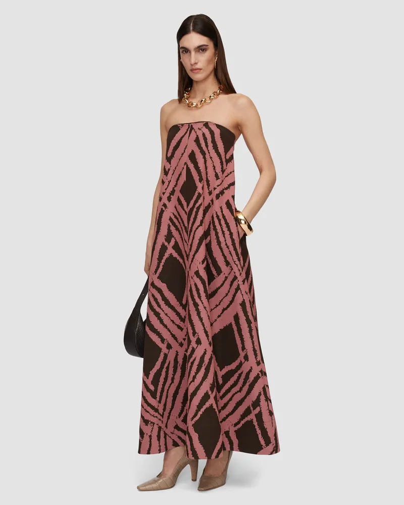 Joseph Banna Satin Twill Strapless Dress - Regular Multicolour