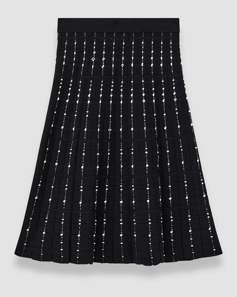 Joseph Fragmented Stripes Knee Length Skirt Black
