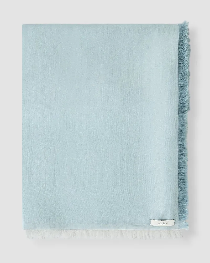 Joseph Fern Linen Blend Scarf Blue