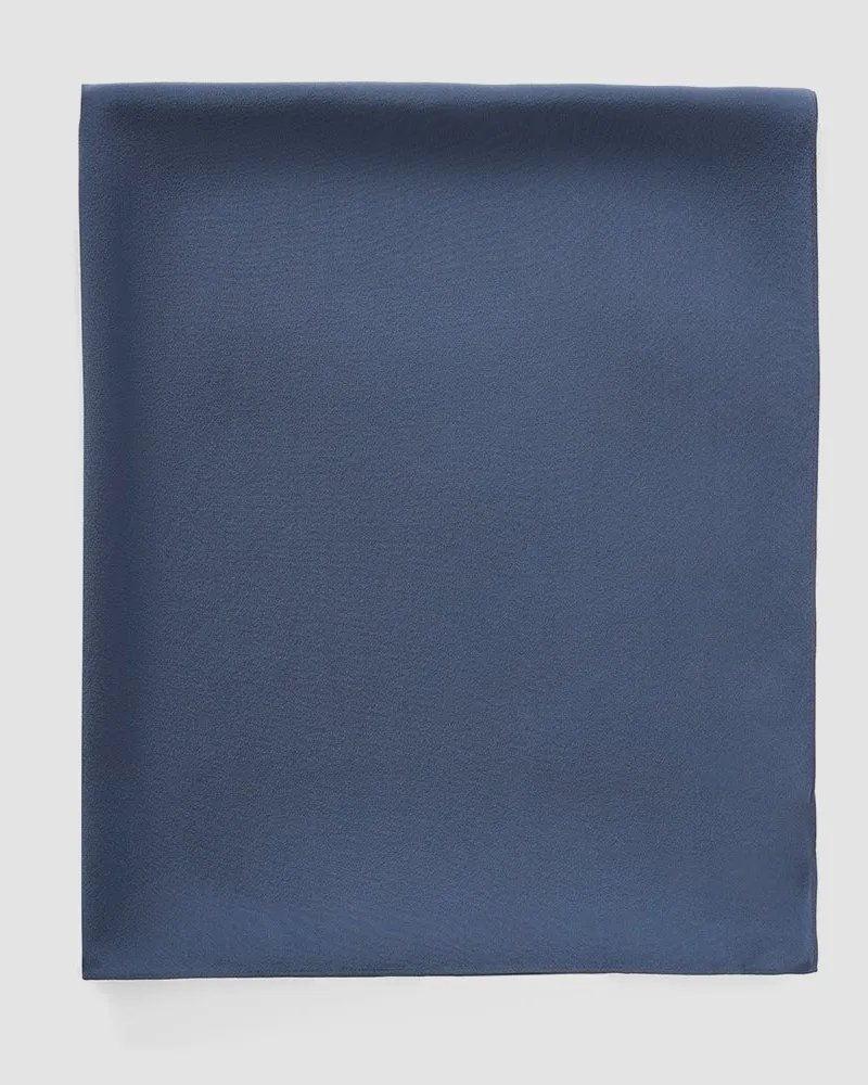 Joseph Sarry Crepe de Soie Silk Scarf Blue