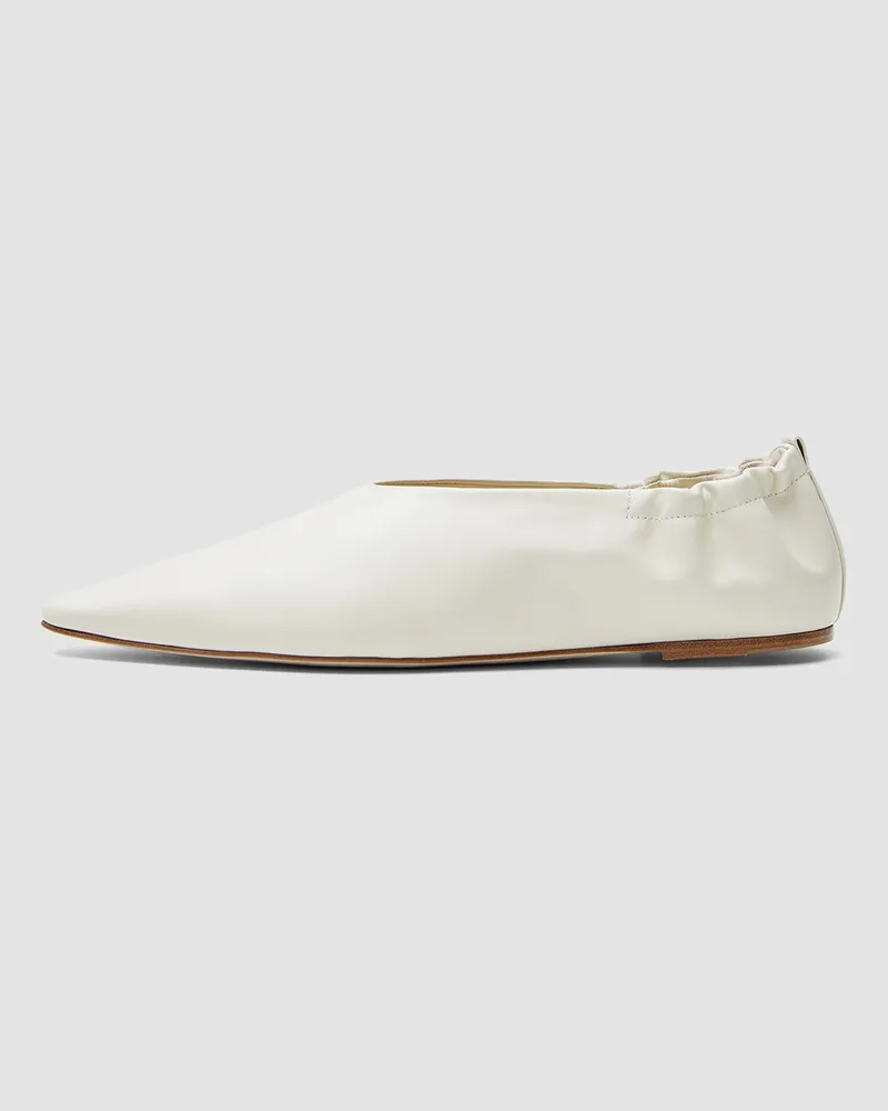 Joseph Leather Pointy Ballerina Shoes Beige