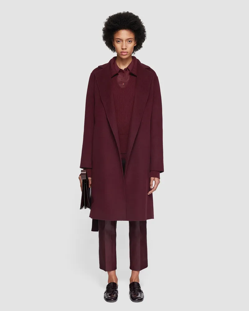 Joseph Double Face Cashmere Cenda Long Coat Merlot