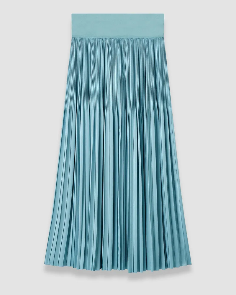 Joseph Rabat Pleated Satin Skirt - Shorter Blue