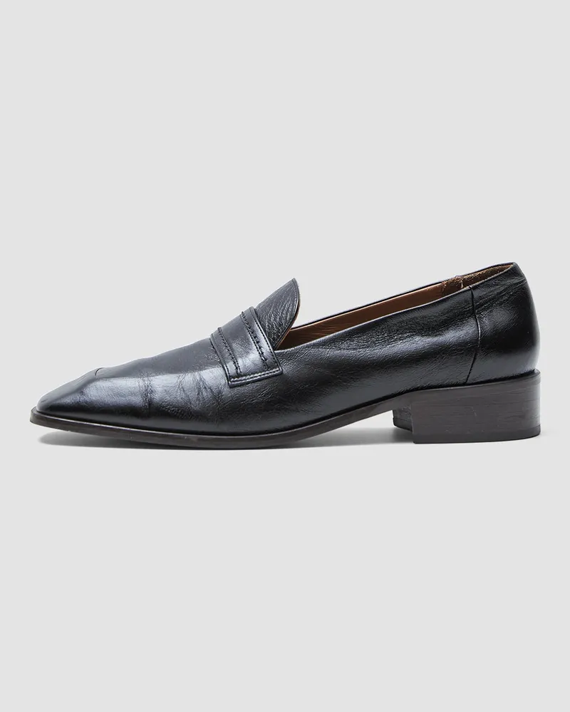 Joseph Leather Penny Loafers Black