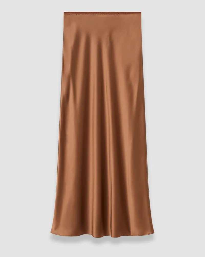 Joseph Isaak Long Silk Satin Skirt - Shorter Brown
