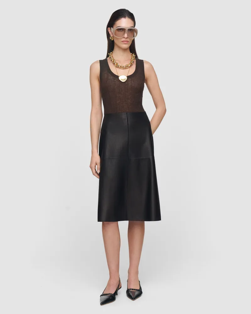 Joseph Niven Soft Nappa Leather Skirt Black