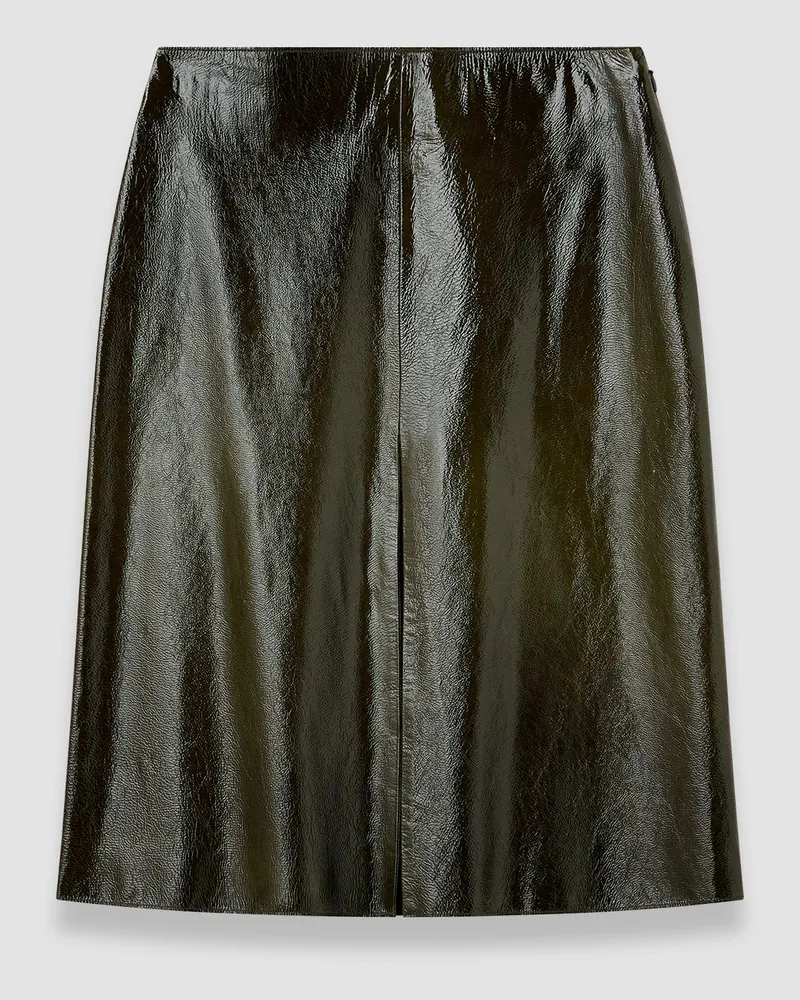 Joseph Baha Textured Patent Leather Skirt Green