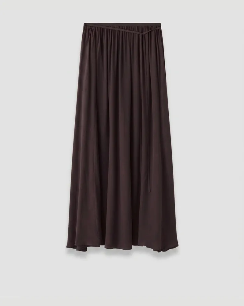 Joseph Elba Silk Blend Crepe Skirt - Shorter Brown