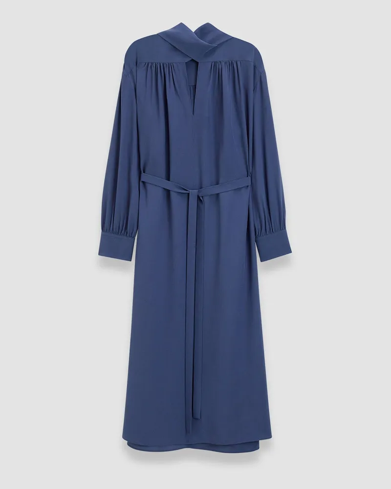 Joseph Bolero Silk Crepe de Chine Dress Blue