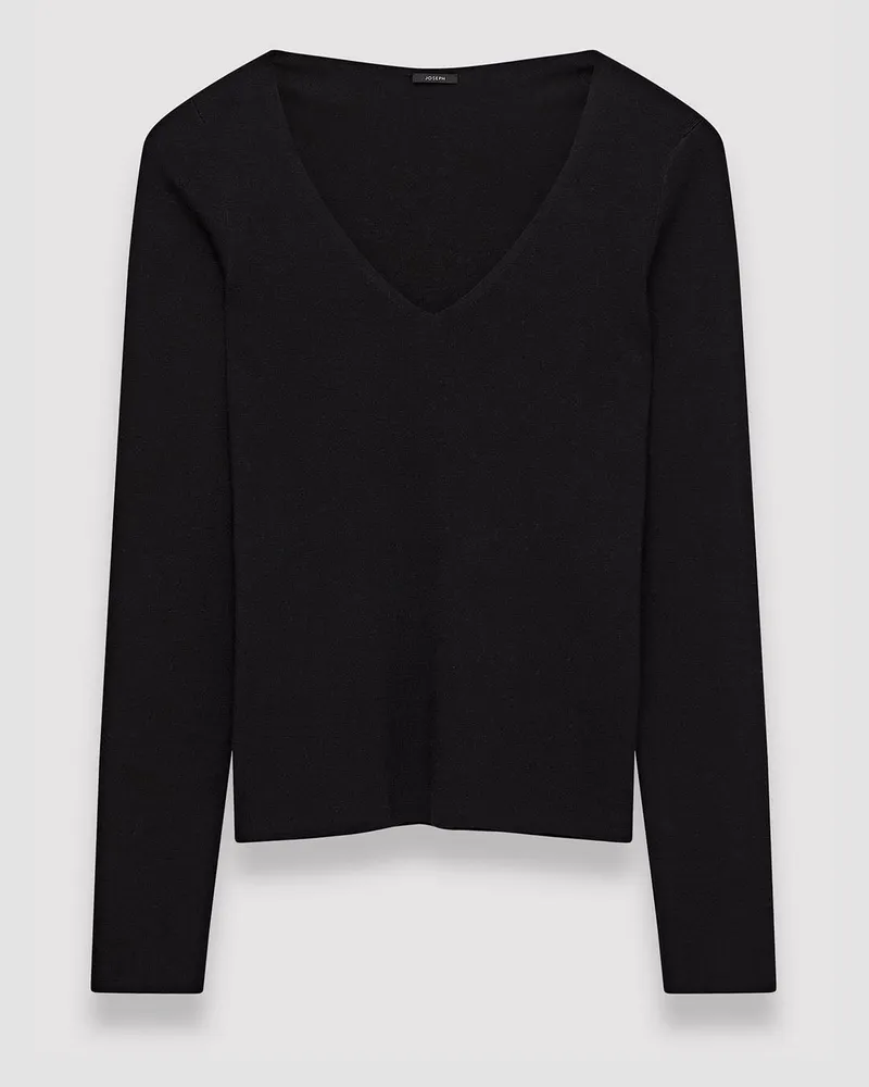 Joseph Silk Stretch V Neck Top - XXS 