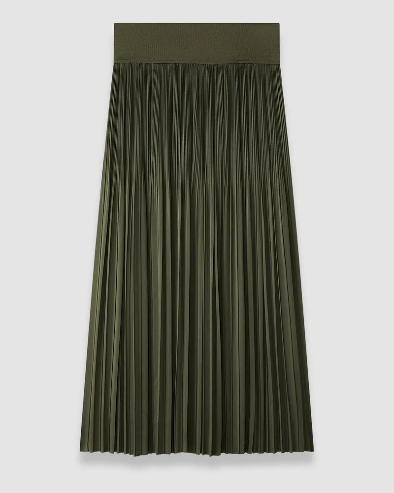 Joseph Rabat Pleated Satin Skirt - Shorter Green
