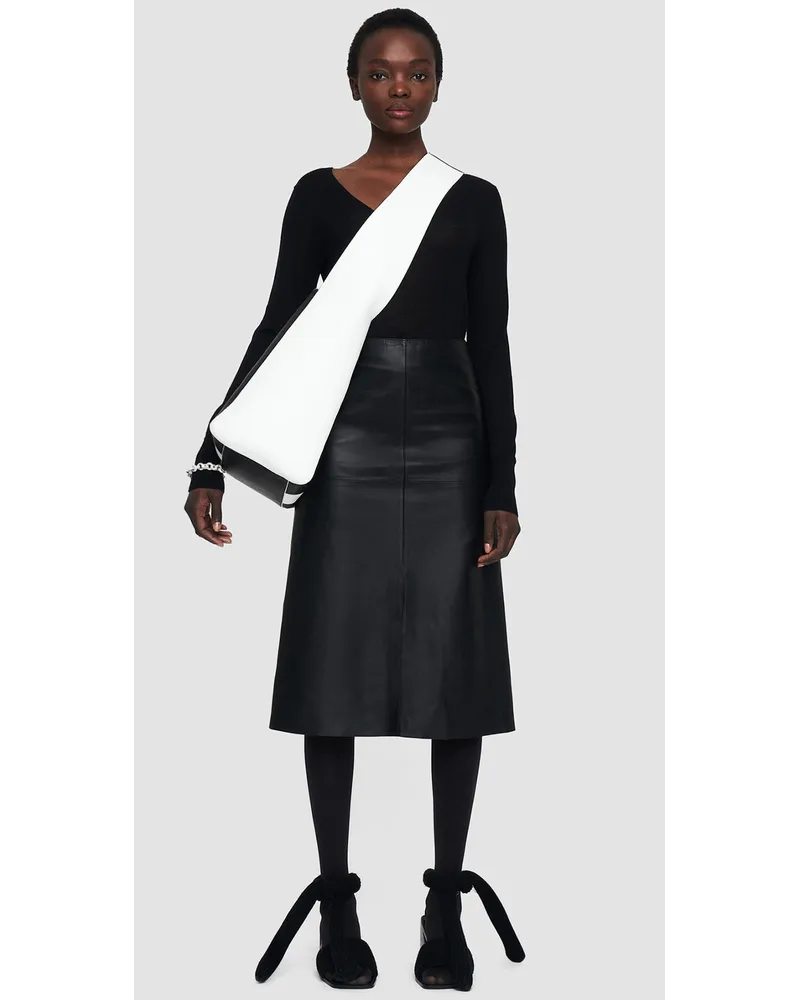 Joseph Nappa Leather Sidena Skirt Black