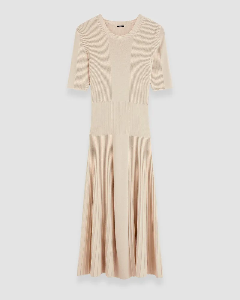 Joseph Fine Merino Rib Dress Beige